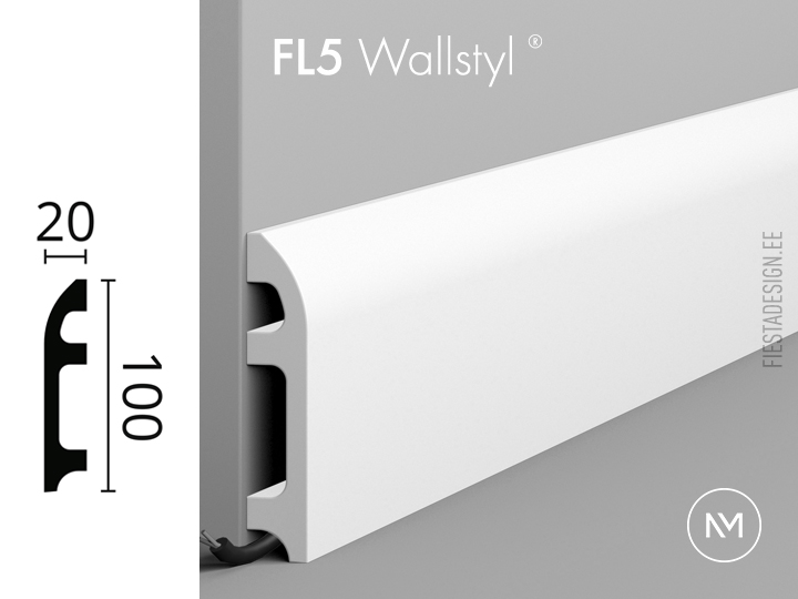 Põrandaliist FL5 Wallstyl, 100×20 mm