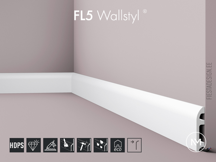 Põrandaliist Wallstyl FL5, 100×20 mm