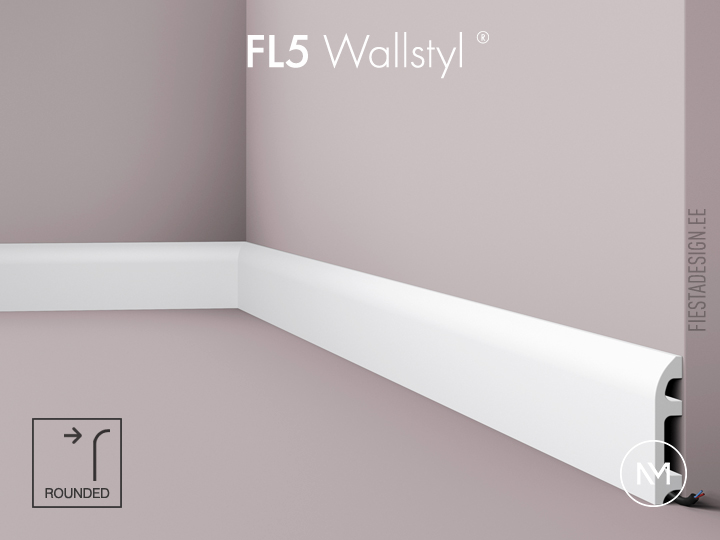 Põrandaliist Wallstyl FL5, 100×20 mm