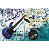 Fototapeet Rockstar Blue Guitar, 375×250 cm