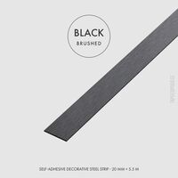 Dekoratiivne metallriba - must harjatud