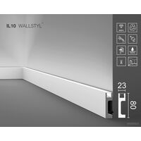 Led-põrandaliist IL10 Wallstyl, 80×23 mm