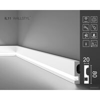 Led-põrandaliist IL11 Wallstyl, 80×20 mm