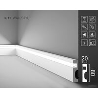 Led-põrandaliist IL11 Wallstyl, 80×20 mm