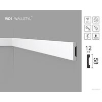 Dekoratiivliist WD4 Wallstyl, 58×12 mm