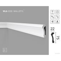 Dekoratiivliist WL6-2200 Wallstyl , 75×22 mm