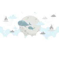 Фотообои Flying Whales, 375×250 cm
