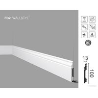 Põrandaliist FB2 Wallstyl, 100×13 mm