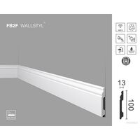 Põrandaliist FB2F Wallstyl, 100×13 mm (valge)
