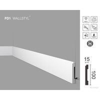 Põrandaliist FD1 Wallstyl, 100×15 mm
