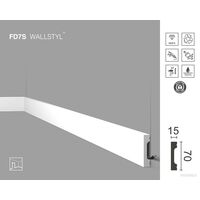 Põrandaliist FD7S Wallstyl, 70×15 mm