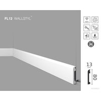 Põrandaliist FL12 Wallstyl, 80×13 mm