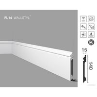 Põrandaliist FL14 Wallstyl, 140×15 mm