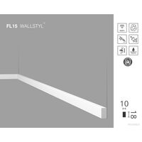 Põrandaliist mini FL15 Wallstyl, 10×18 mm