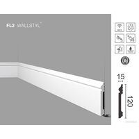 Põrandaliist FL2 Wallstyl, 120×15 mm