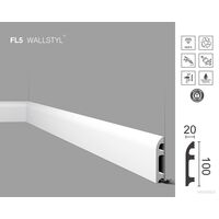 Põrandaliist FL5 Wallstyl, 100×20 mm