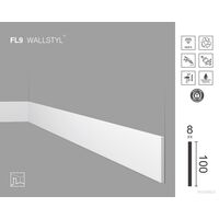 Põrandaliist FL9 Wallstyl, 100×8 mm