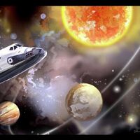Sisustuskleebis RMK1002BCS Space Travel Border
