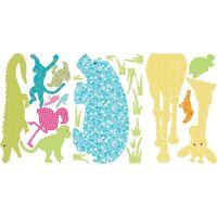 Декоративная наклейка RMK1327SLG Colorful Animal Silhouettes