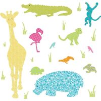 Декоративная наклейка RMK1327SLG Colorful Animal Silhouettes