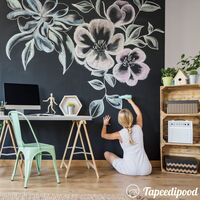 Обои для рисования мелом в гостиной