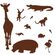Sisustuskleebis RMK1324SLG Brown Animal Silhouettes