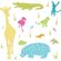 Sisustuskleebis RMK1327SLG Colorful Animal Silhouettes