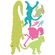 Sisustuskleebis RMK1327SLG Colorful Animal Silhouettes